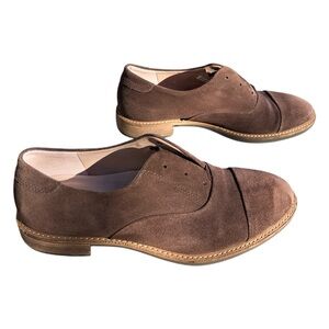 Ecco Sartorelle 25: Women's Coffee Brown Suede Tailored Slip On Loafers
